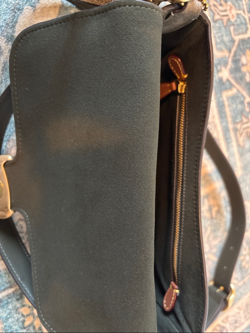 Coach Soft Tabby Olive Suede Shoulder Bag - Picture 11 of 15